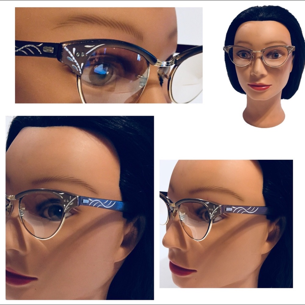 Sold Vintage Cat Eye Glasses w/ Bifocals Lens Bron